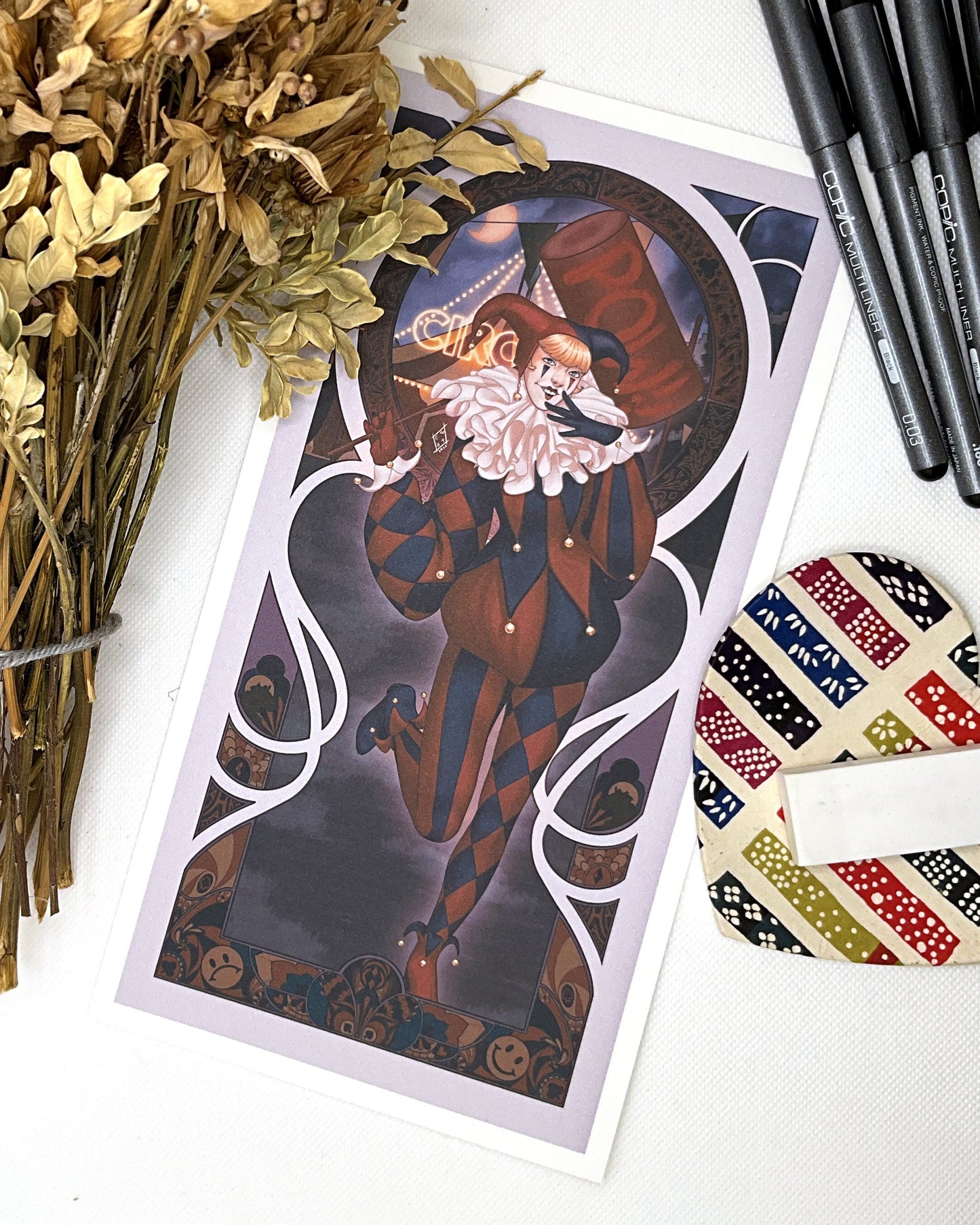 Harley Quinn Mucha - Cardstock Print